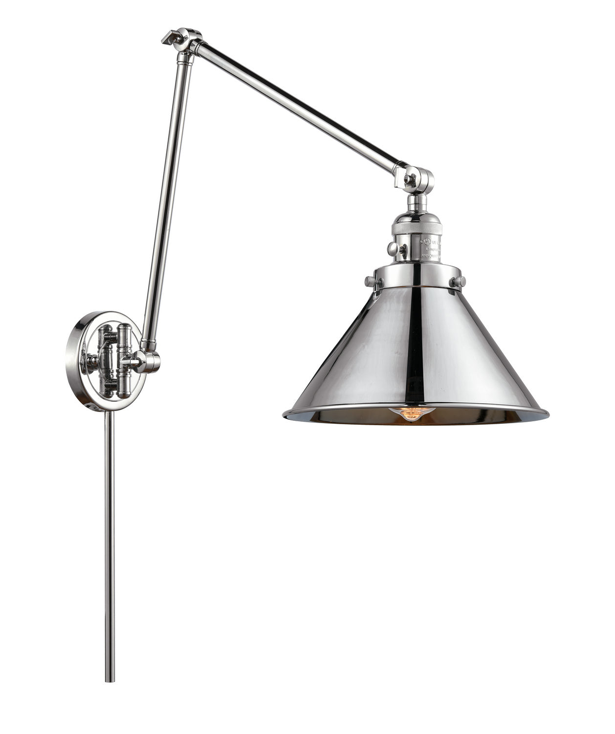 Innovations - 238-PC-M10-PC - One Light Swing Arm - Franklin Restoration - Polished Chrome