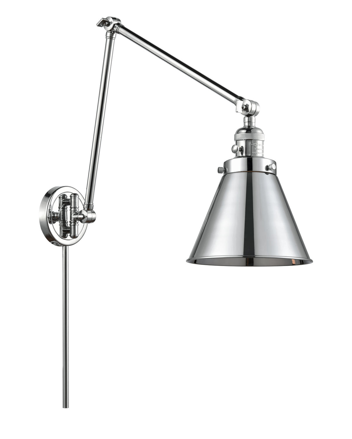 Innovations - 238-PC-M13-PC - One Light Swing Arm - Franklin Restoration - Polished Chrome