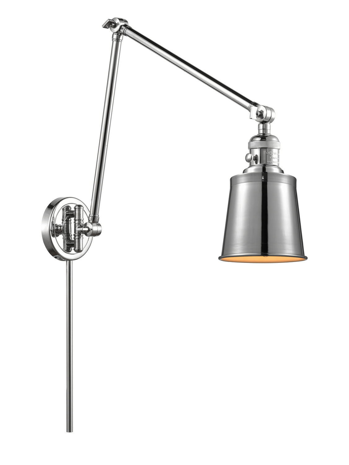 Innovations - 238-PC-M9-PC - One Light Swing Arm - Franklin Restoration - Polished Chrome