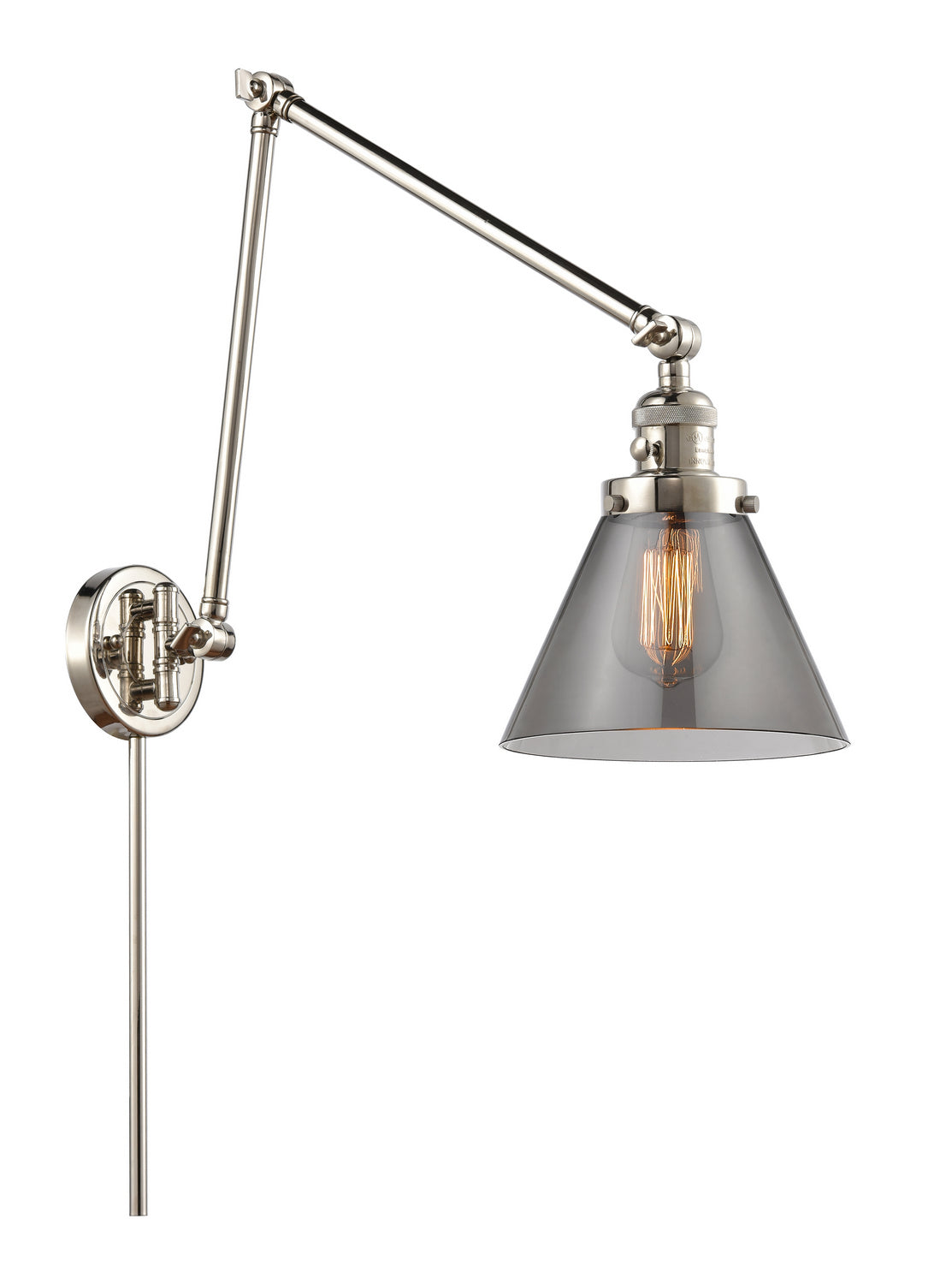 Innovations - 238-PN-G43 - One Light Swing Arm - Franklin Restoration - Polished Nickel