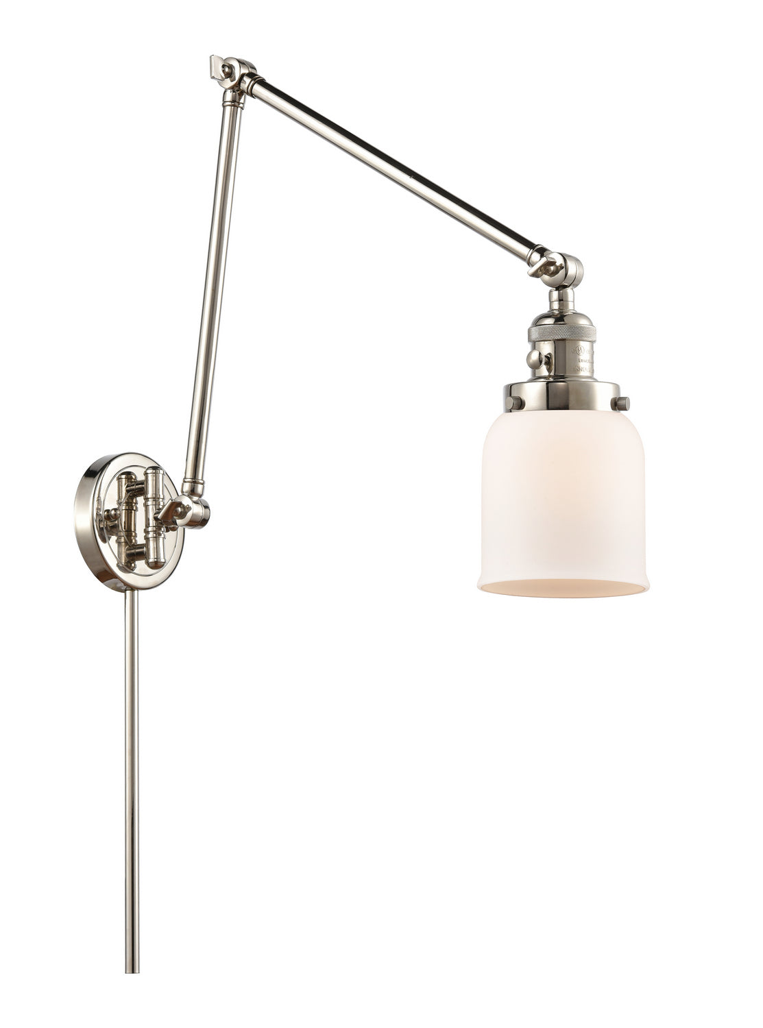 Innovations - 238-PN-G51 - One Light Swing Arm - Franklin Restoration - Polished Nickel
