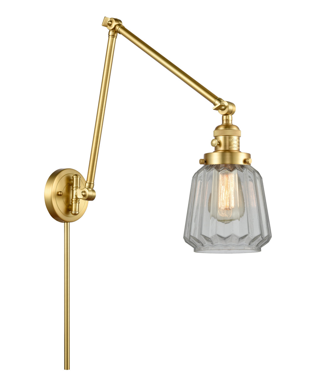 Innovations - 238-SG-G142 - One Light Swing Arm - Franklin Restoration - Satin Gold