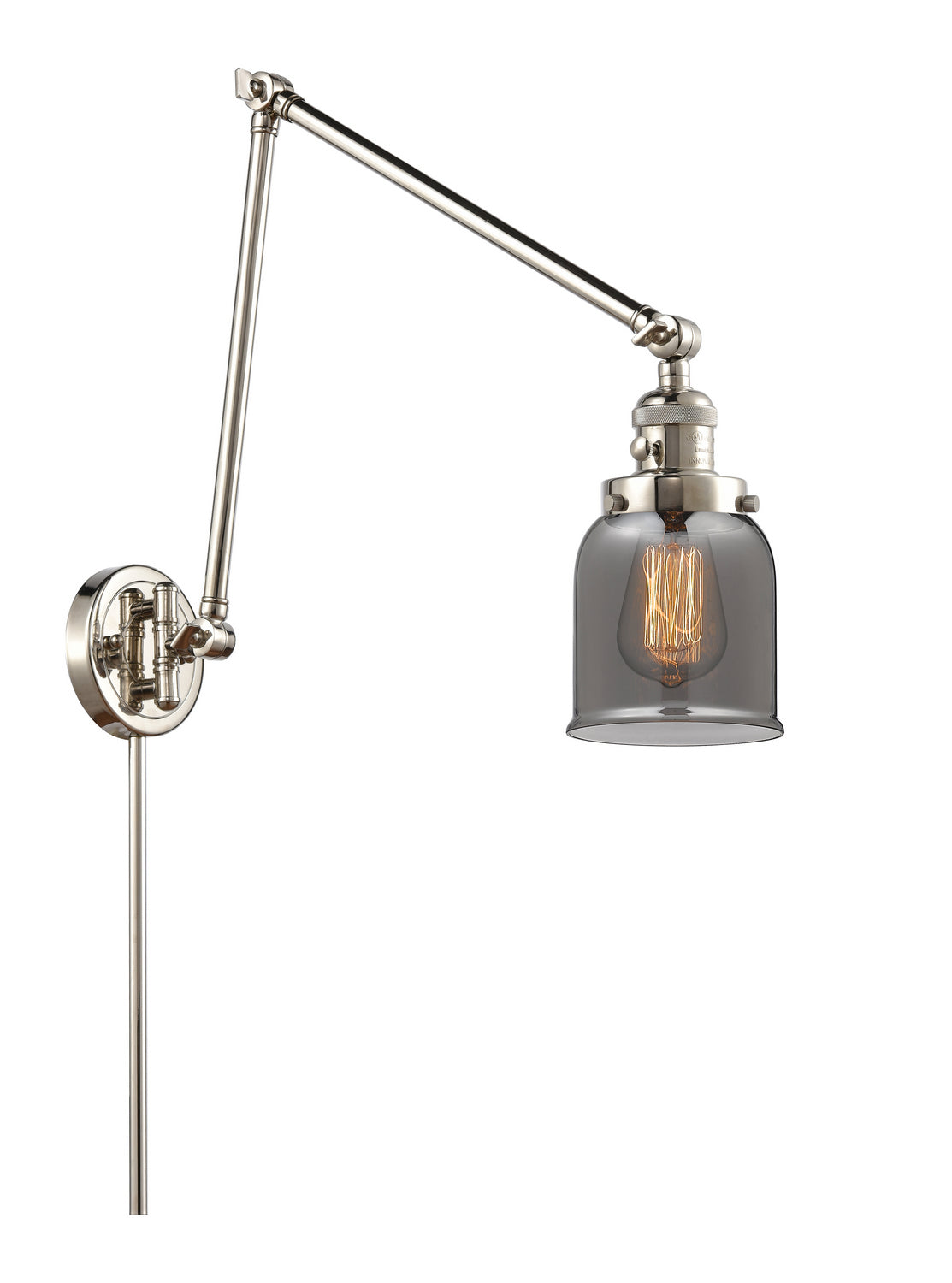 Innovations - 238-PN-G53 - One Light Swing Arm - Franklin Restoration - Polished Nickel