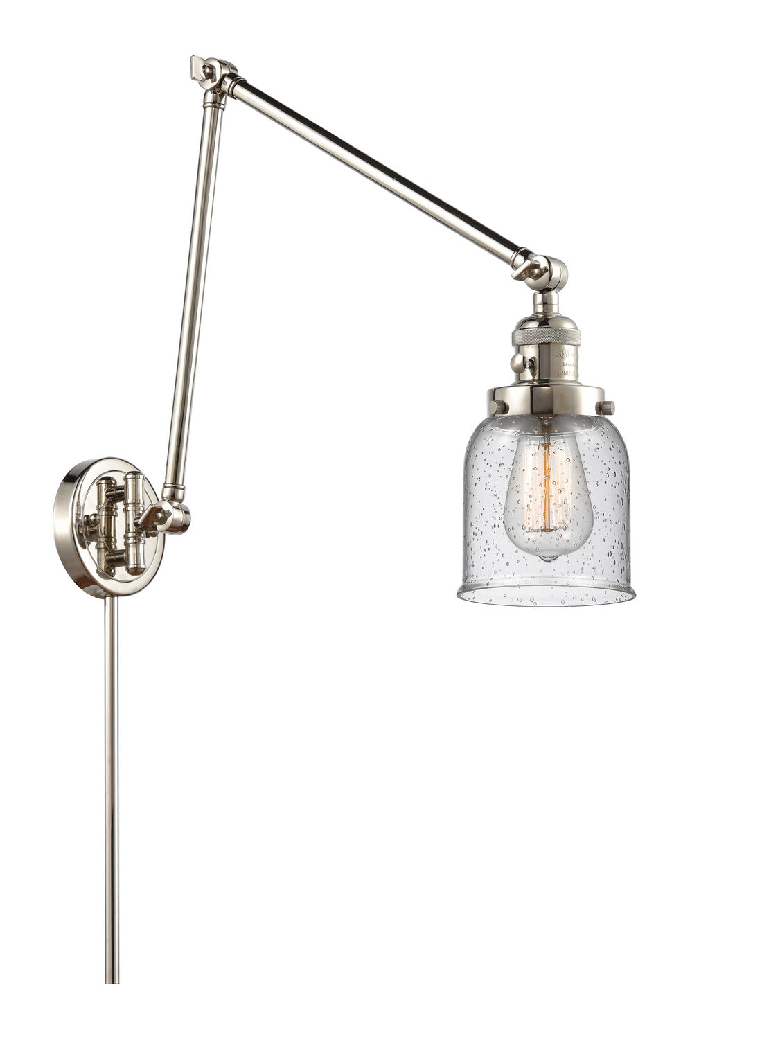 Innovations - 238-PN-G54 - One Light Swing Arm - Franklin Restoration - Polished Nickel
