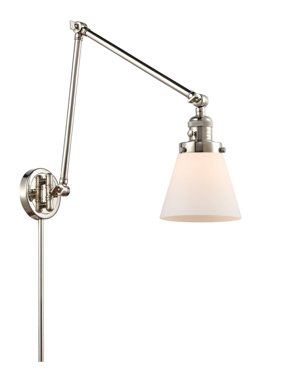 Innovations - 238-PN-G61 - One Light Swing Arm - Franklin Restoration - Polished Nickel