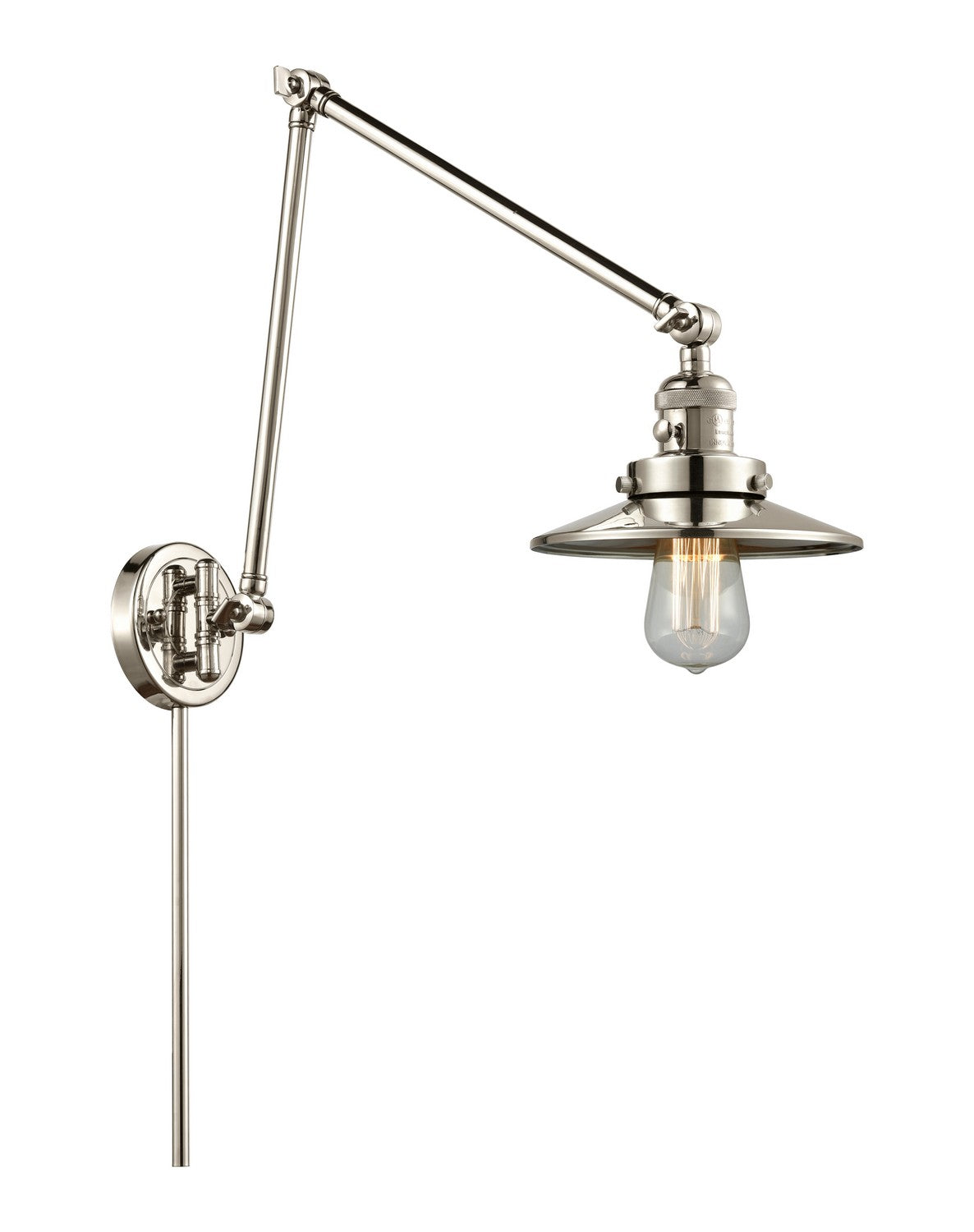 Innovations - 238-PN-M1 - One Light Swing Arm - Franklin Restoration - Polished Nickel