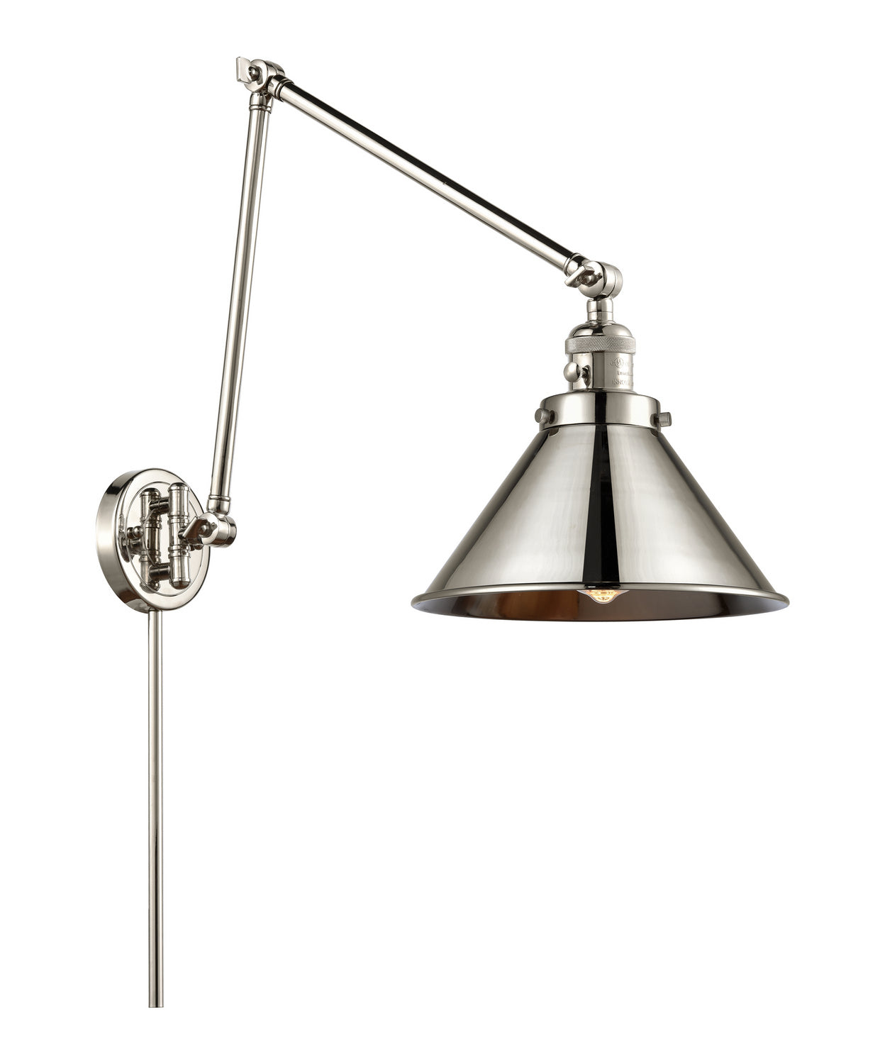 Innovations - 238-PN-M10-PN - One Light Swing Arm - Franklin Restoration - Polished Nickel