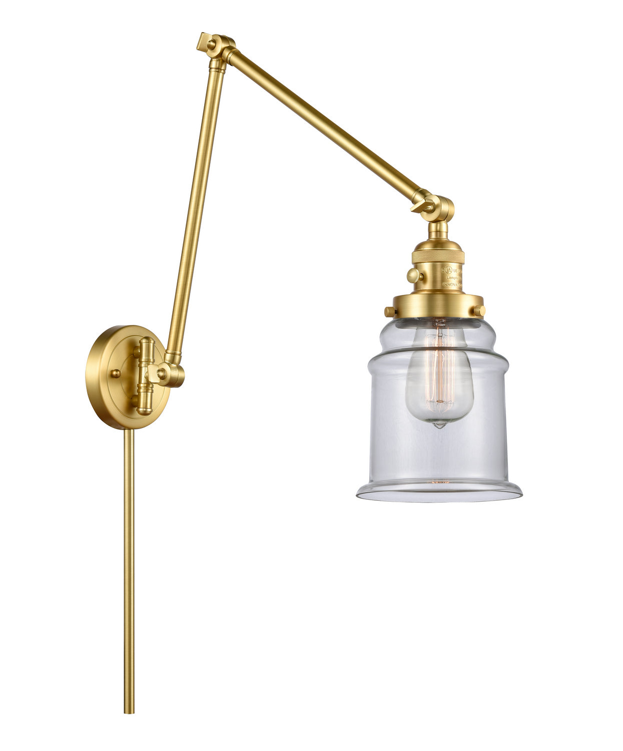 Innovations - 238-SG-G182 - One Light Swing Arm - Franklin Restoration - Satin Gold
