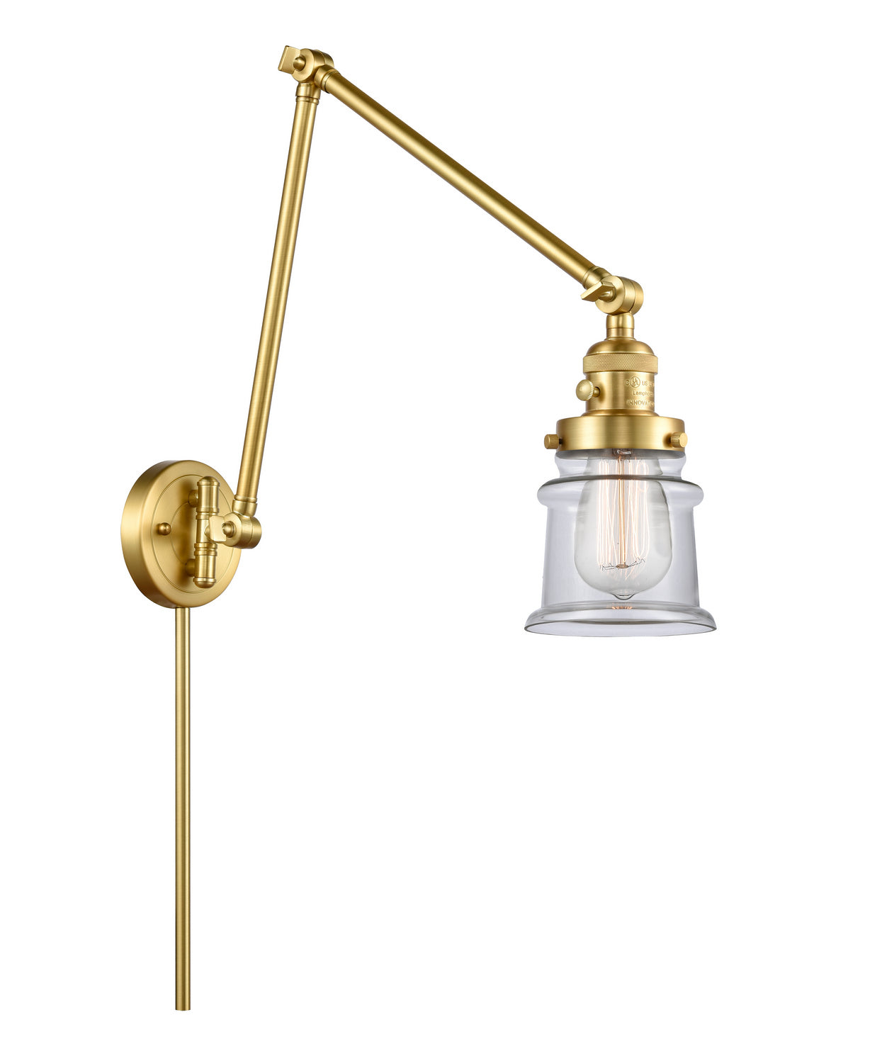 Innovations - 238-SG-G182S - One Light Swing Arm - Franklin Restoration - Satin Gold