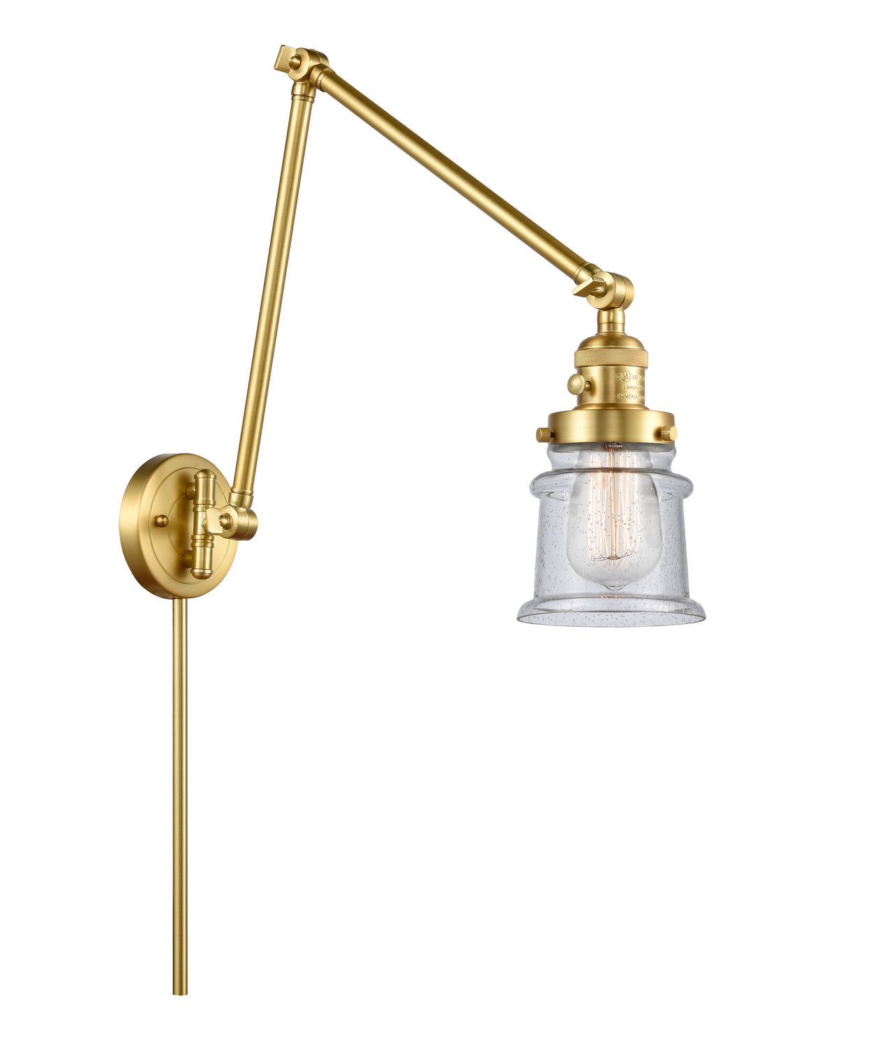 Innovations - 238-SG-G184S - One Light Swing Arm - Franklin Restoration - Satin Gold