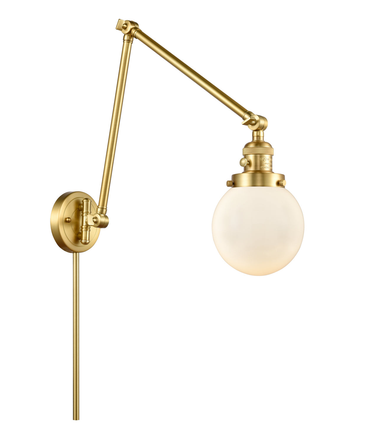Innovations - 238-SG-G201-6 - One Light Swing Arm - Franklin Restoration - Satin Gold