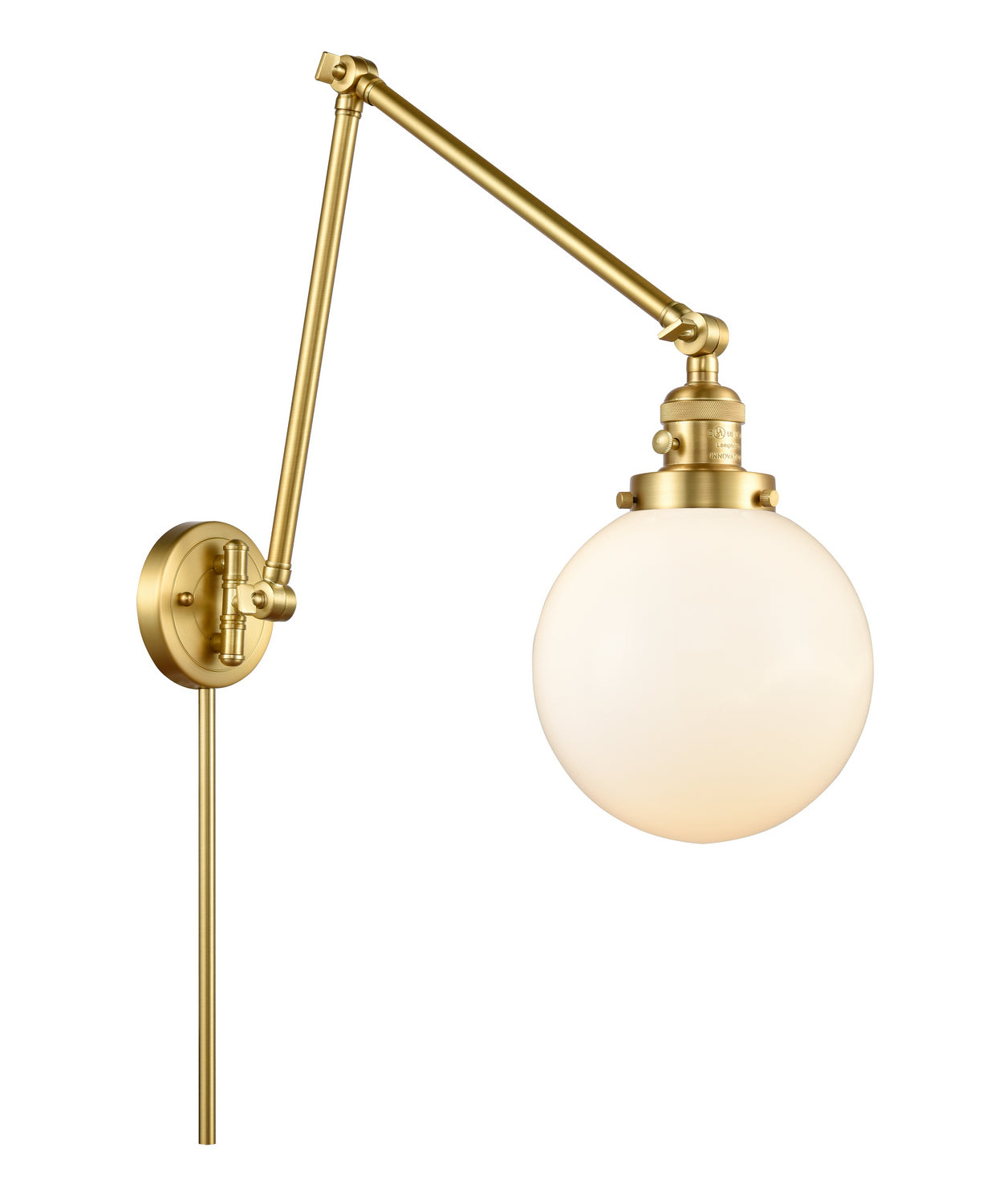 Innovations - 238-SG-G201-8 - One Light Swing Arm - Franklin Restoration - Satin Gold