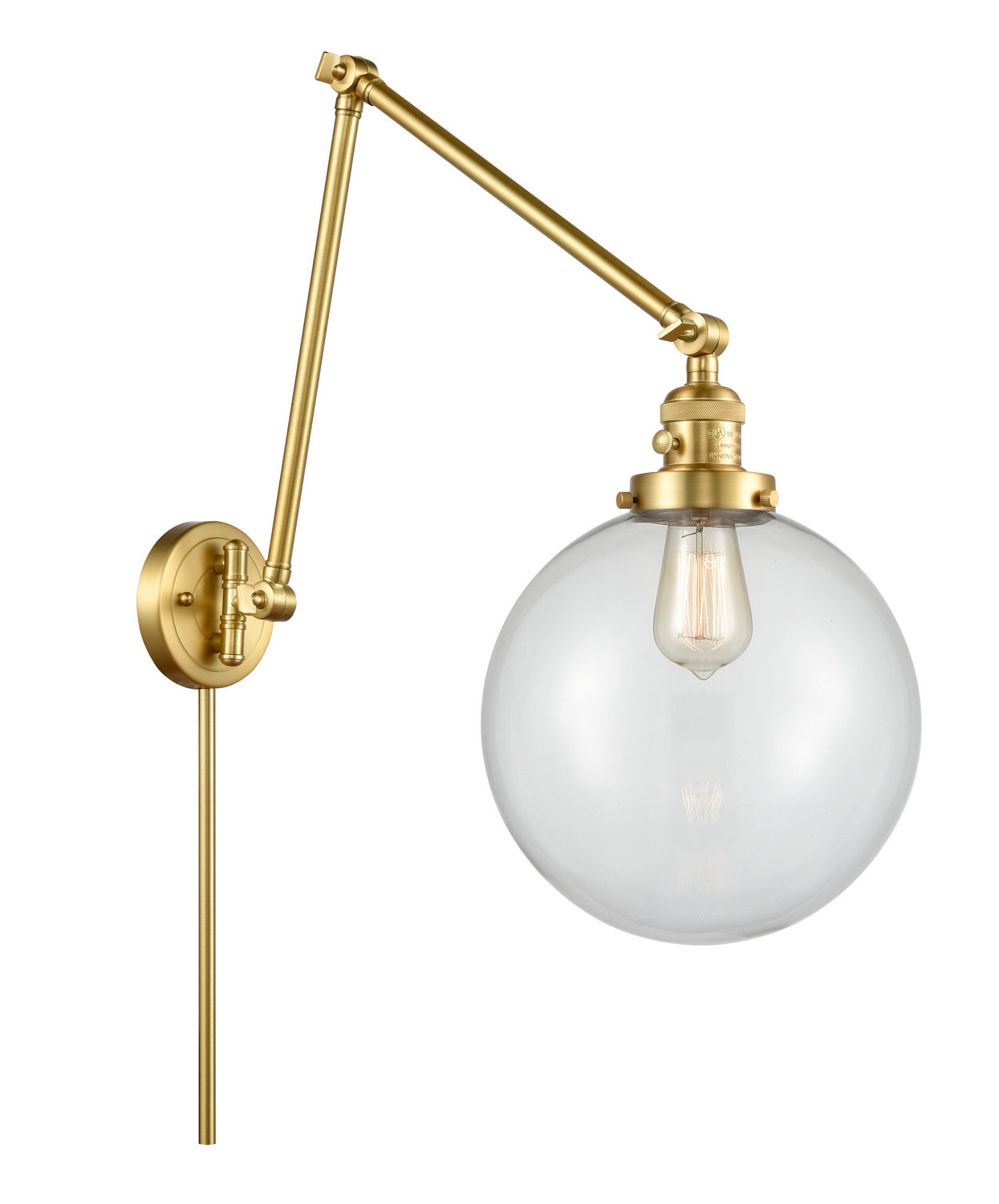 Innovations - 238-SG-G202-10 - One Light Swing Arm - Franklin Restoration - Satin Gold