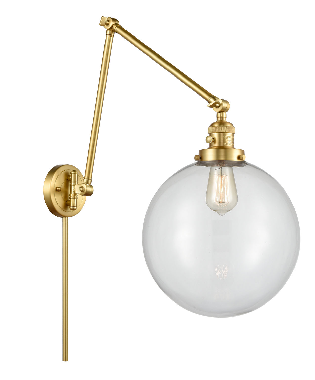 Innovations - 238-SG-G202-12 - One Light Swing Arm - Franklin Restoration - Satin Gold