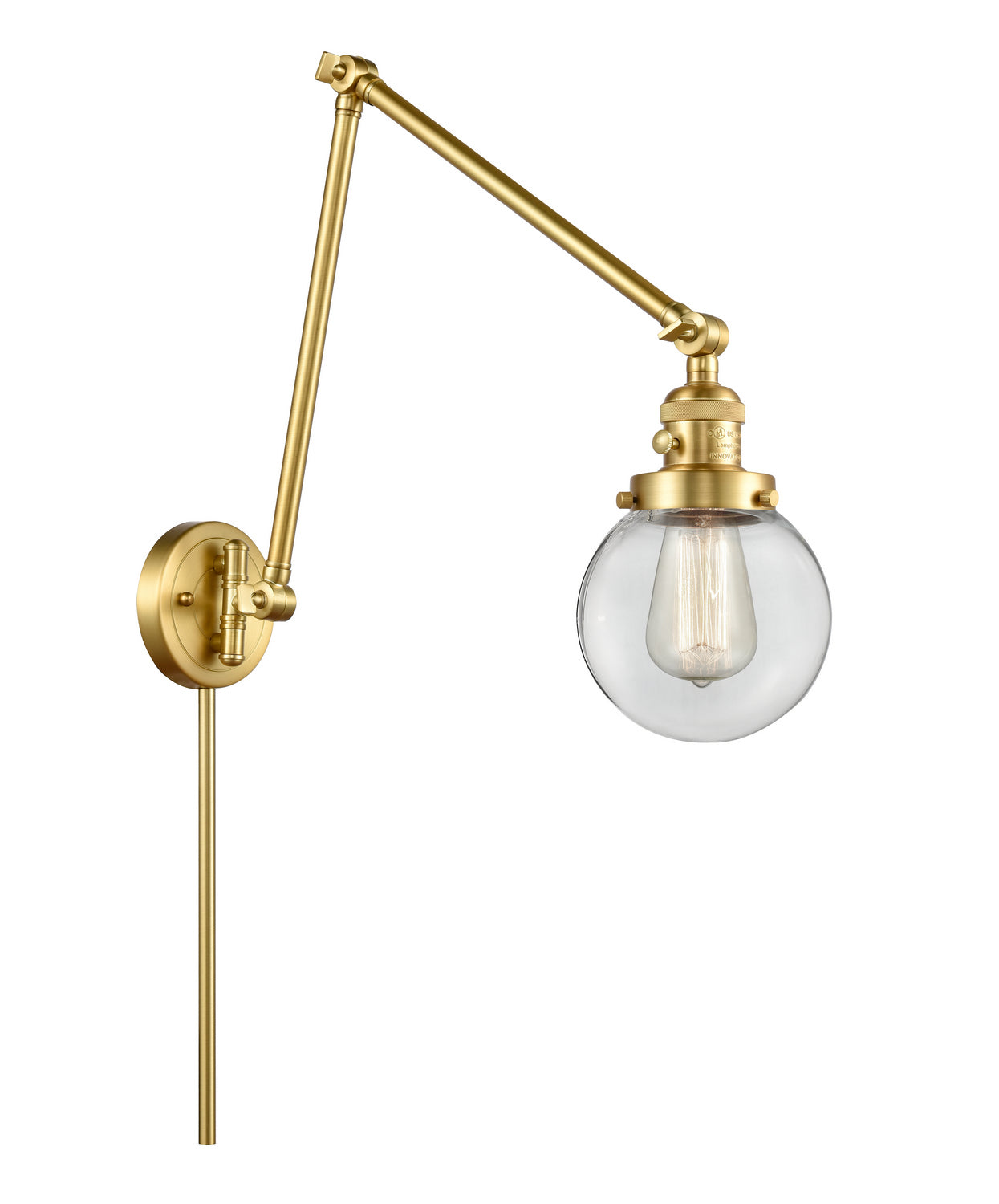 Innovations - 238-SG-G202-6 - One Light Swing Arm - Franklin Restoration - Satin Gold