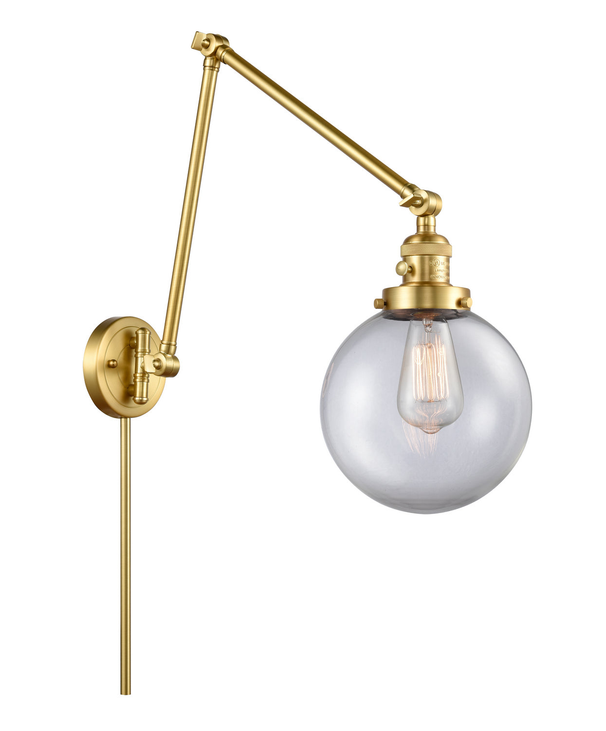 Innovations - 238-SG-G202-8 - One Light Swing Arm - Franklin Restoration - Satin Gold
