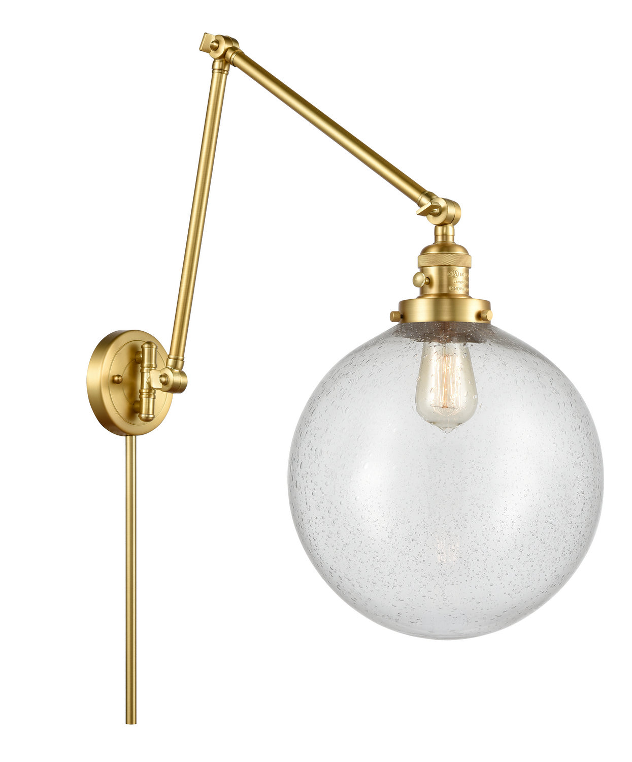 Innovations - 238-SG-G204-12 - One Light Swing Arm - Franklin Restoration - Satin Gold