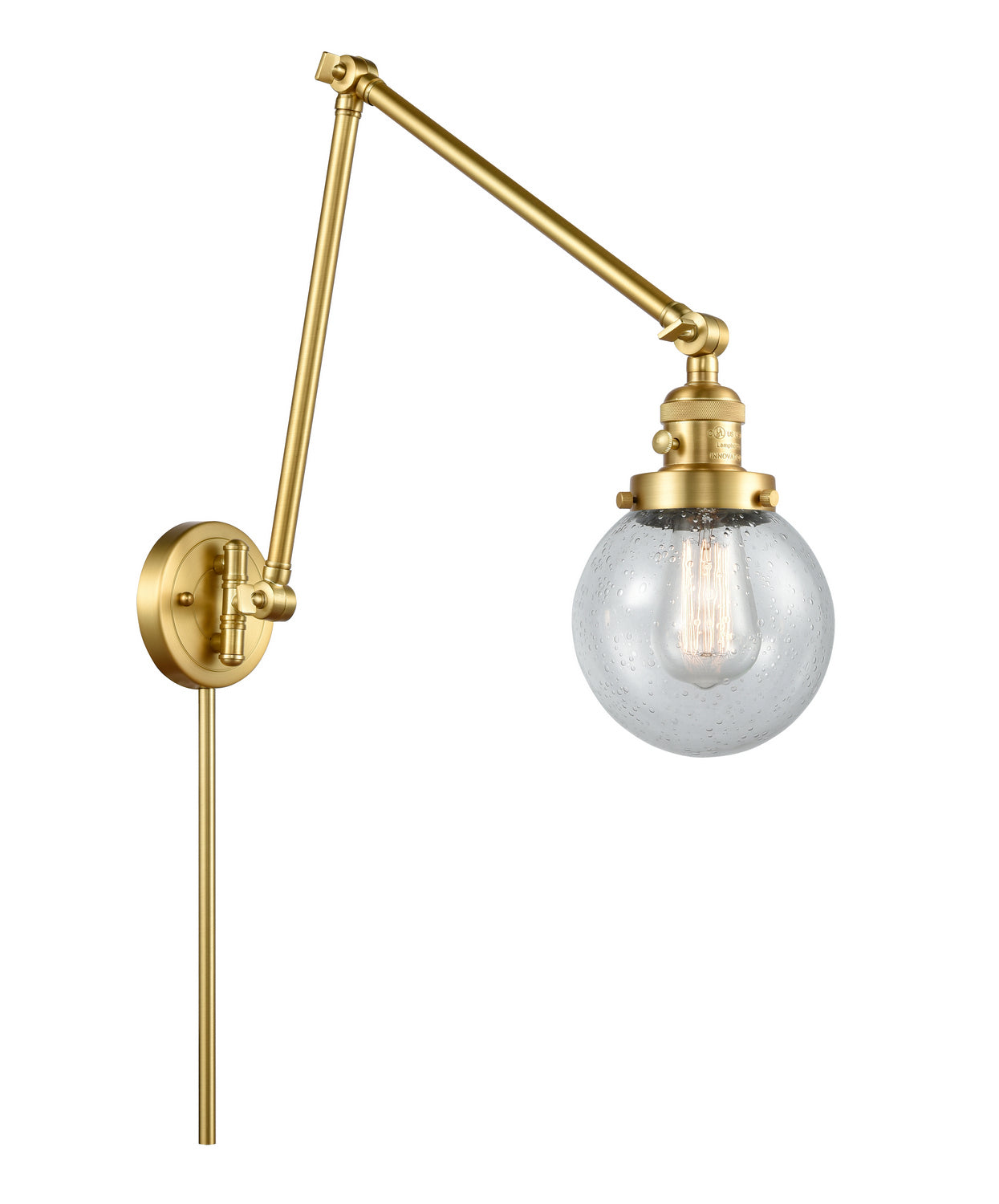 Innovations - 238-SG-G204-6 - One Light Swing Arm - Franklin Restoration - Satin Gold