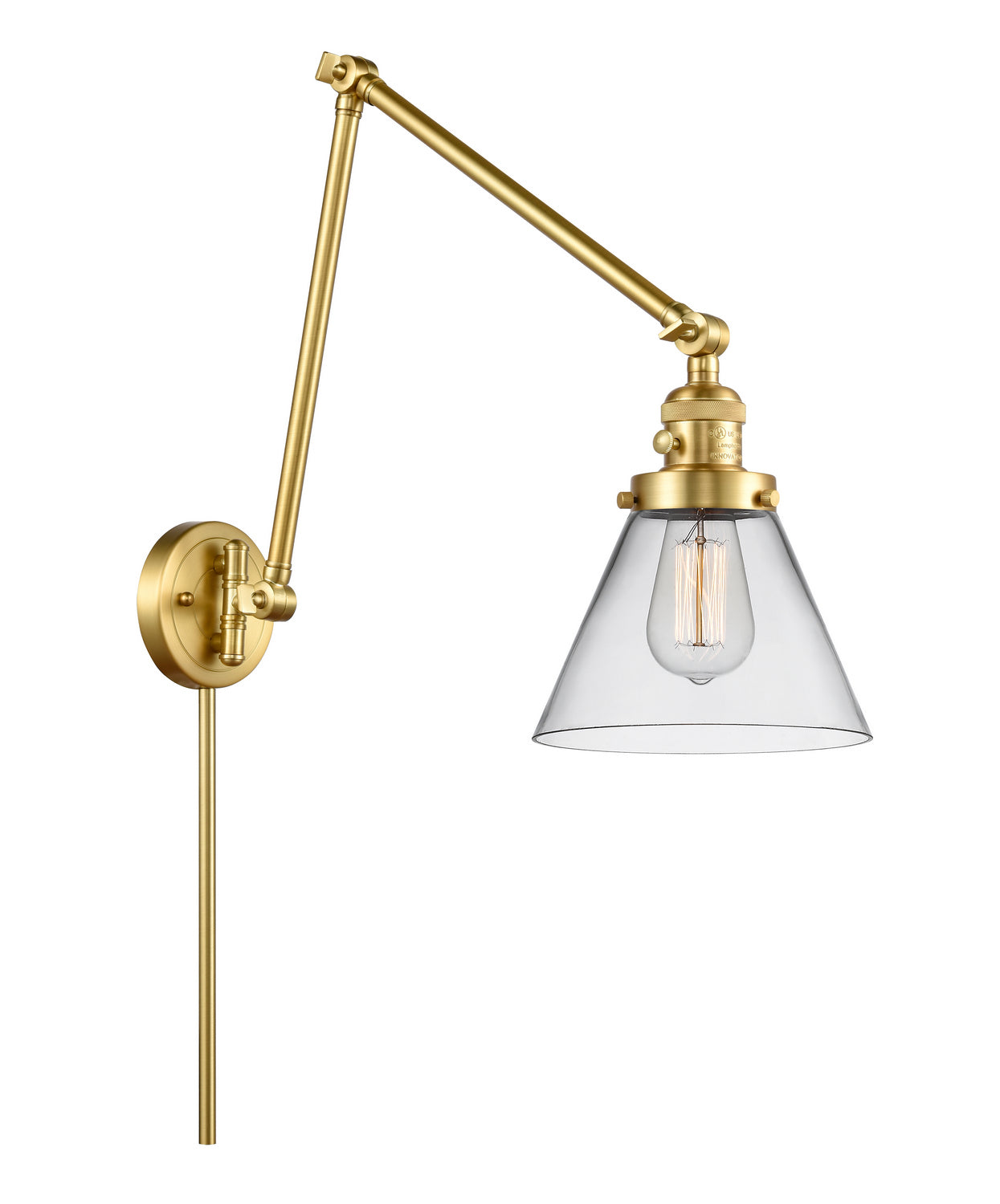 Innovations - 238-SG-G42 - One Light Swing Arm - Franklin Restoration - Satin Gold