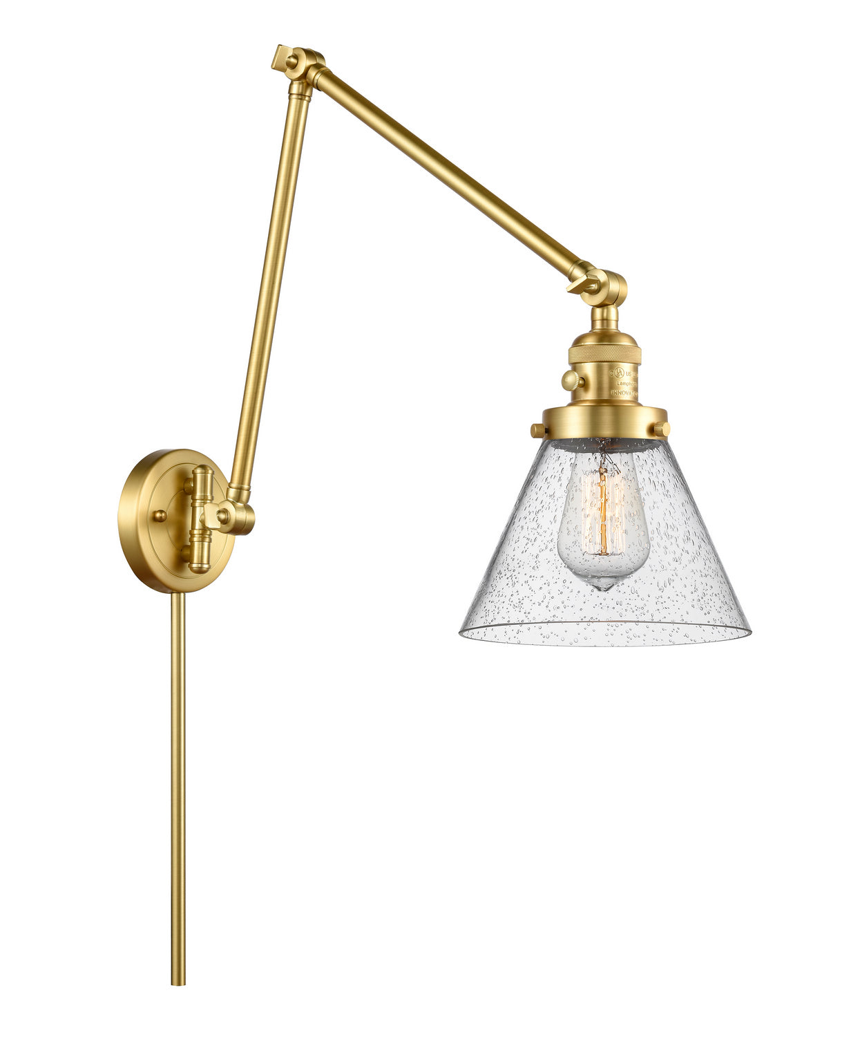 Innovations - 238-SG-G44 - One Light Swing Arm - Franklin Restoration - Satin Gold