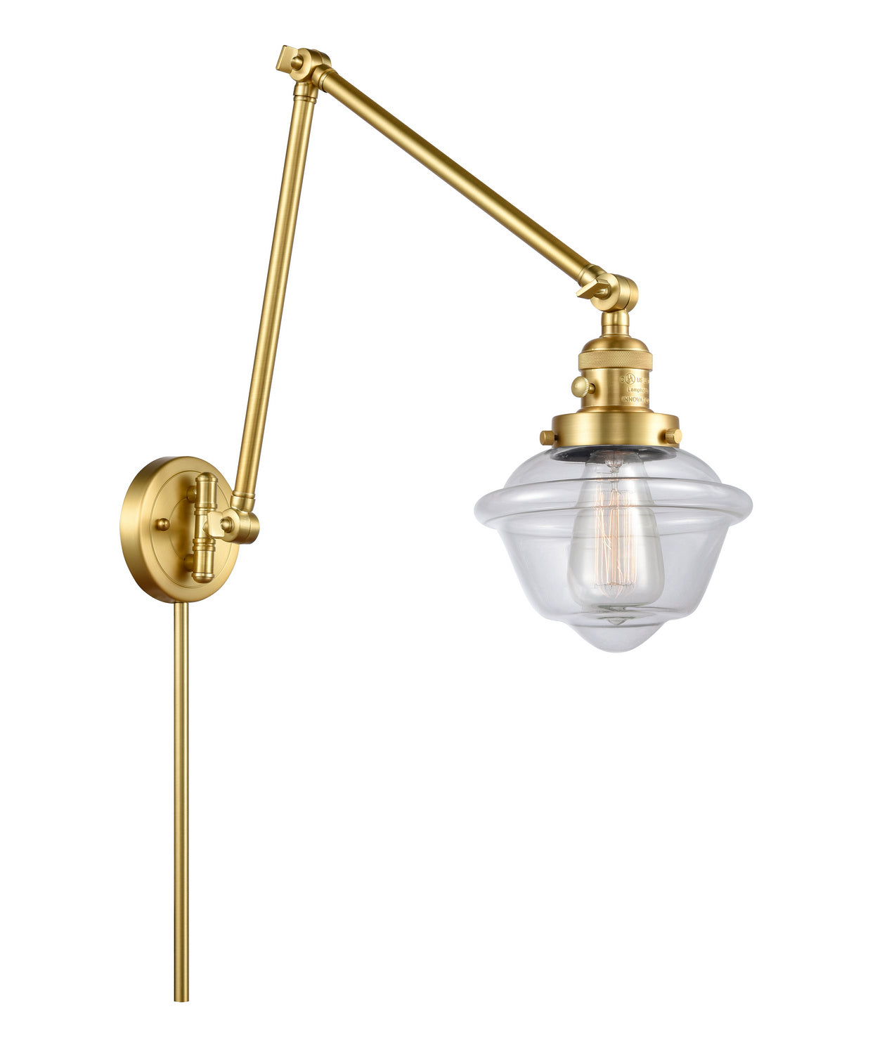 Innovations - 238-SG-G532 - One Light Swing Arm - Franklin Restoration - Satin Gold
