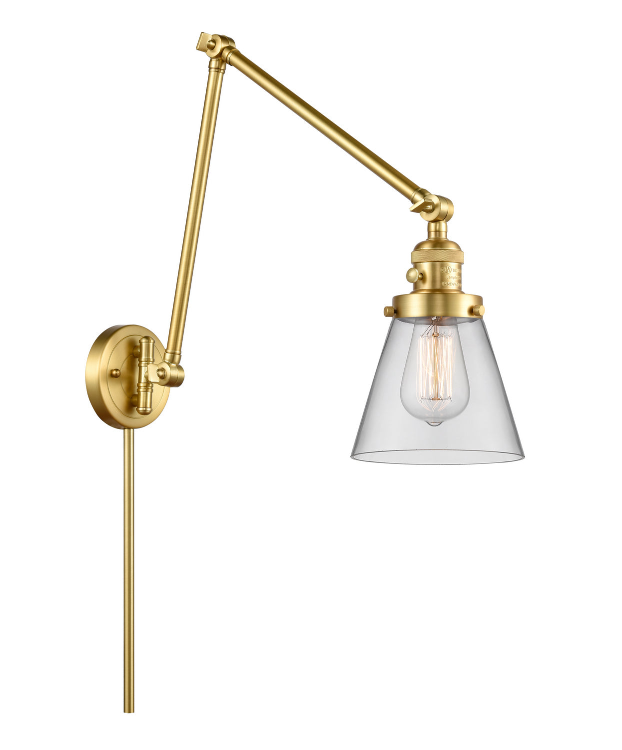 Innovations - 238-SG-G62 - One Light Swing Arm - Franklin Restoration - Satin Gold