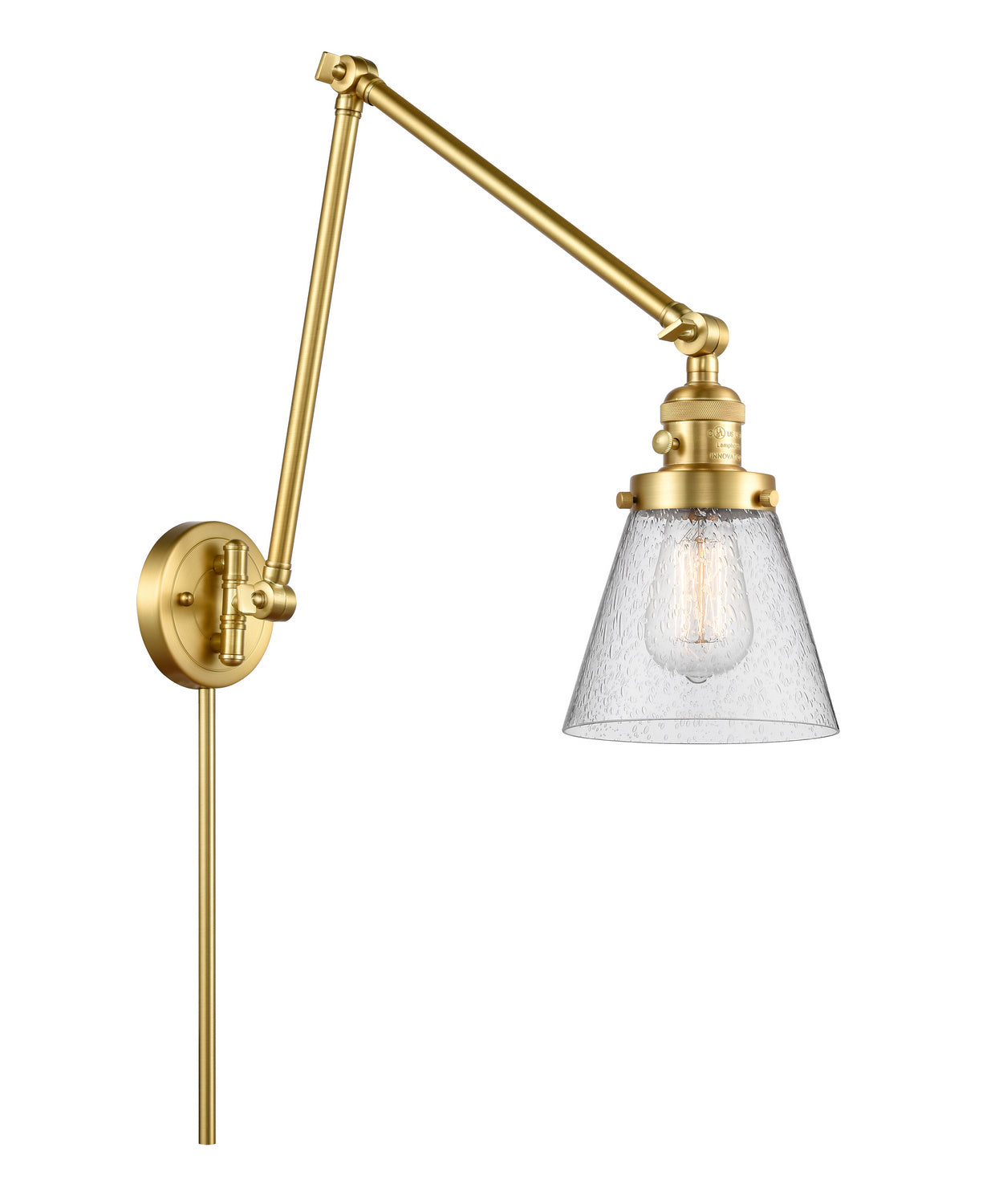 Innovations - 238-SG-G64 - One Light Swing Arm - Franklin Restoration - Satin Gold