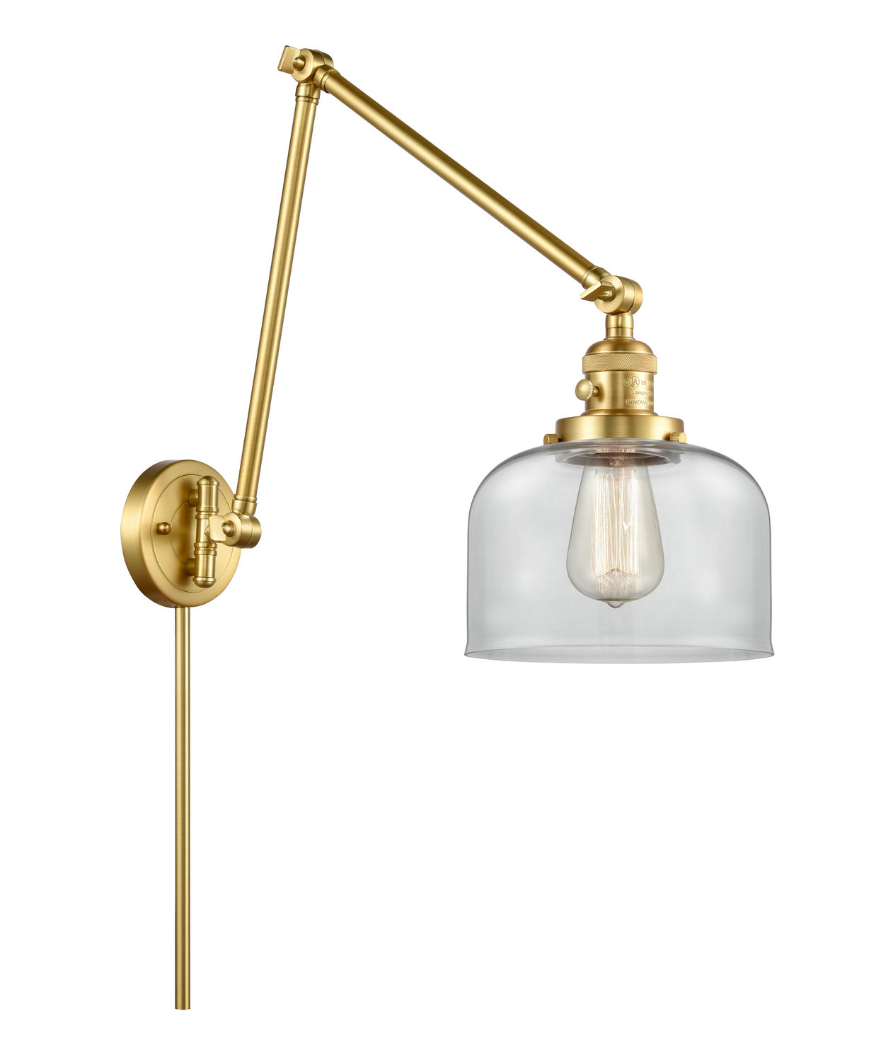 Innovations - 238-SG-G72 - One Light Swing Arm - Franklin Restoration - Satin Gold