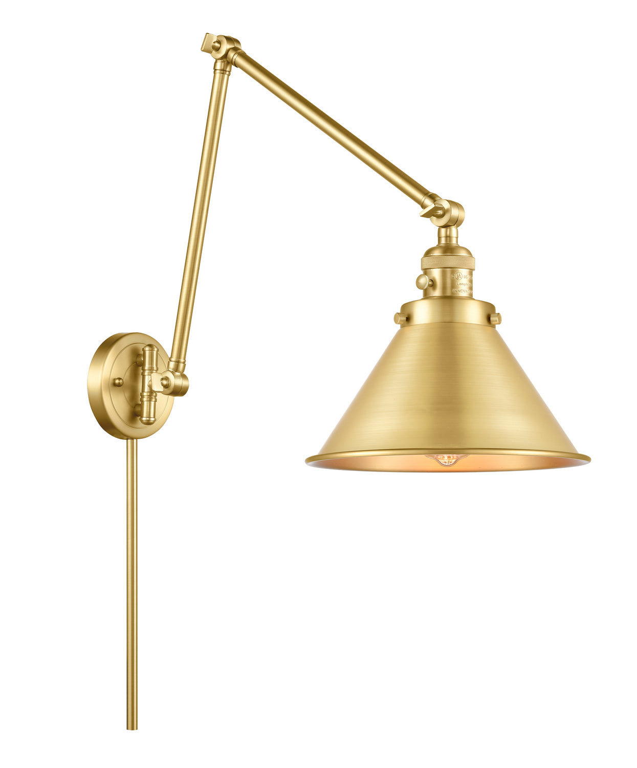 Innovations - 238-SG-M10-SG - One Light Swing Arm - Franklin Restoration - Satin Gold