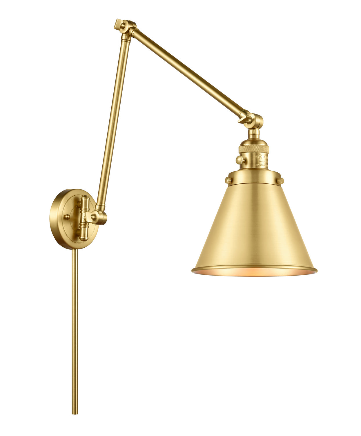 Innovations - 238-SG-M13-SG - One Light Swing Arm - Franklin Restoration - Satin Gold