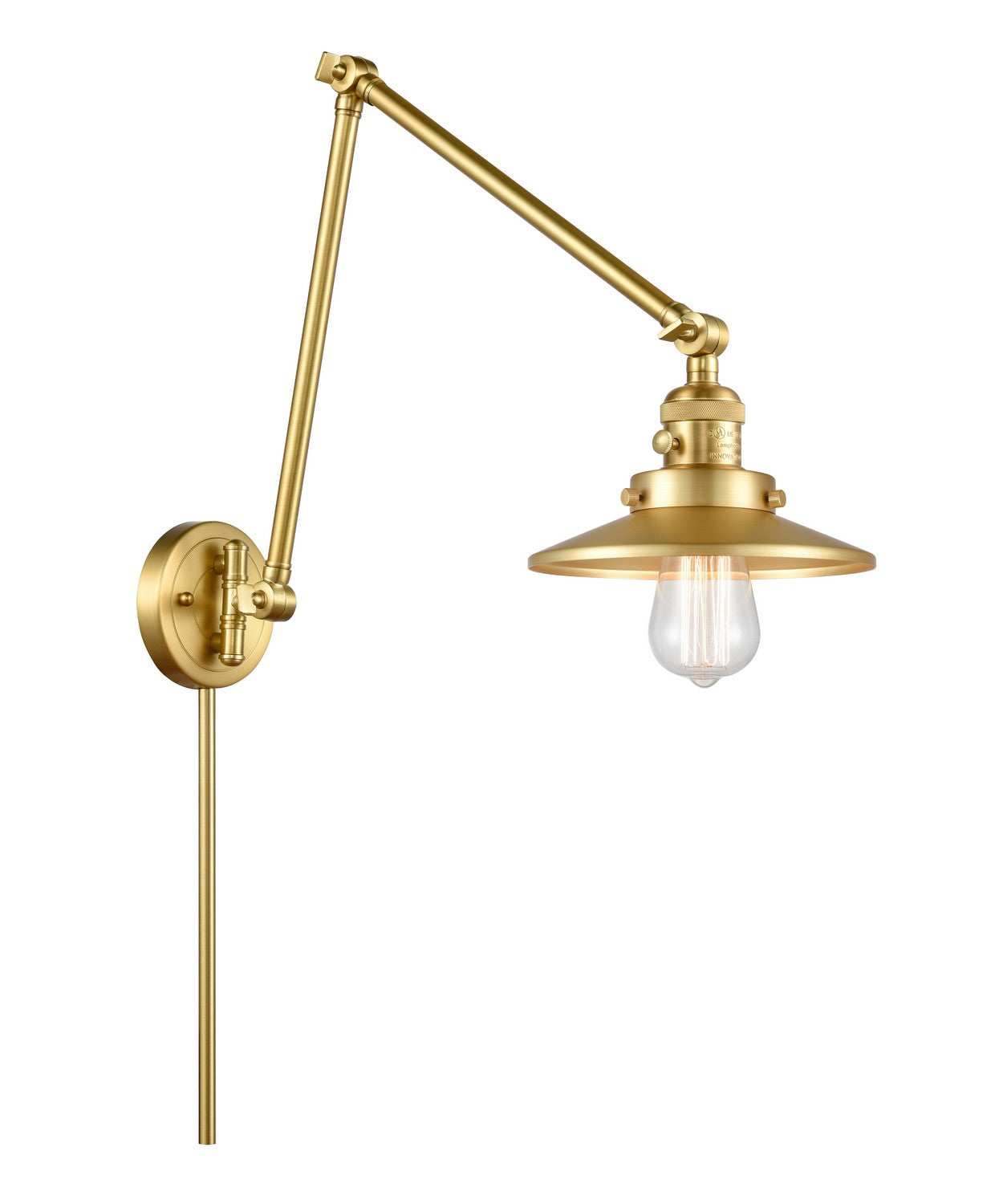 Innovations - 238-SG-M4 - One Light Swing Arm - Franklin Restoration - Satin Gold