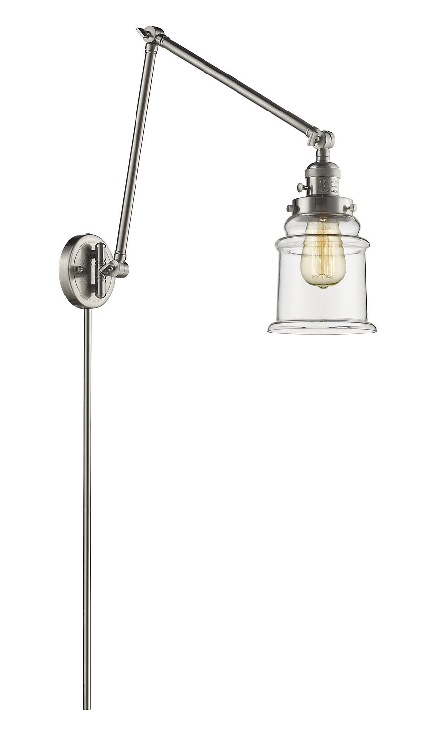 Innovations - 238-SN-G182 - One Light Swing Arm - Franklin Restoration - Brushed Satin Nickel
