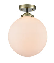 Innovations - 284-1C-BAB-G201-10 - One Light Semi-Flush Mount - Nouveau - Black Antique Brass