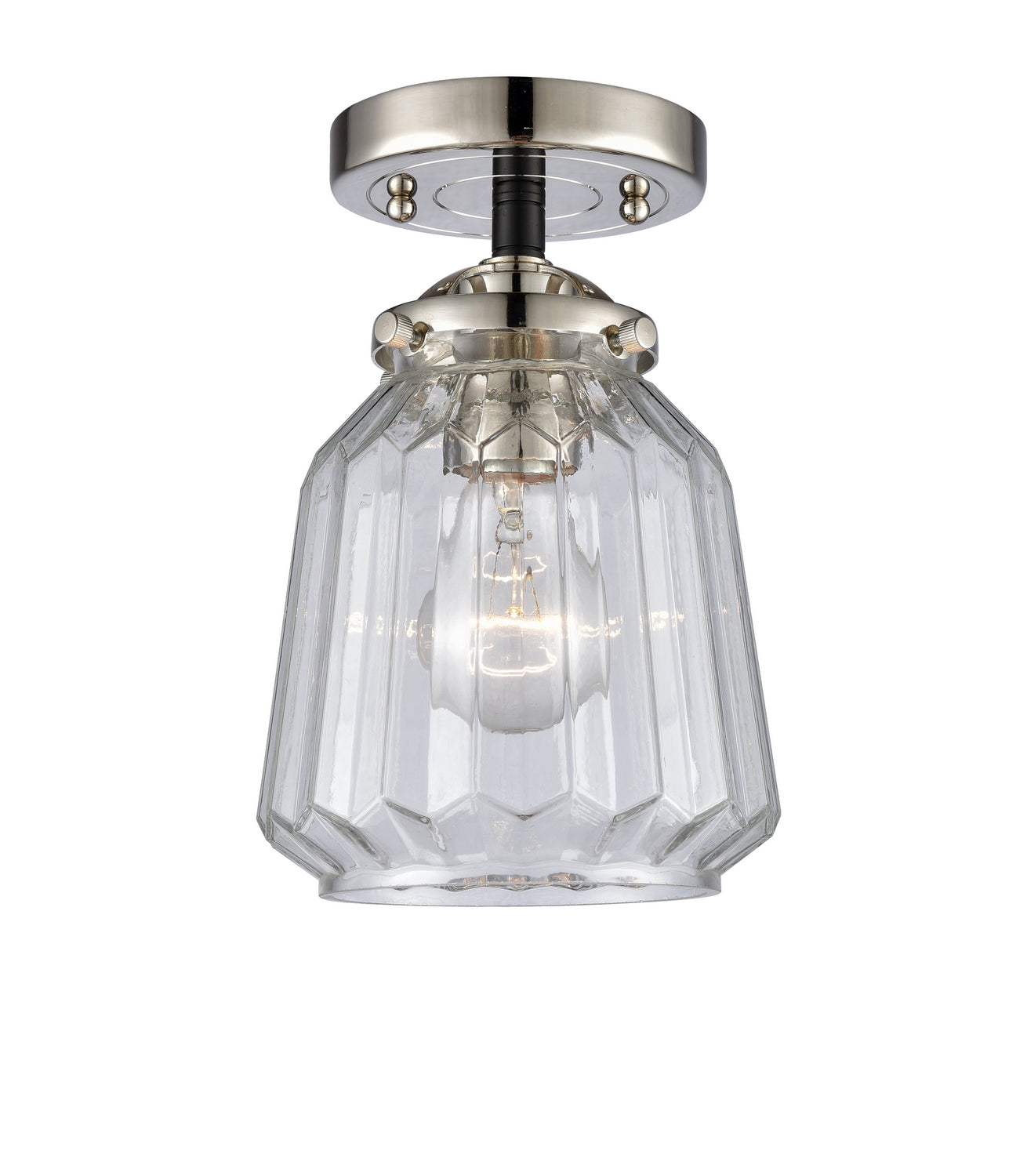 Innovations - 284-1C-BPN-G142 - One Light Semi-Flush Mount - Nouveau - Black Polished Nickel