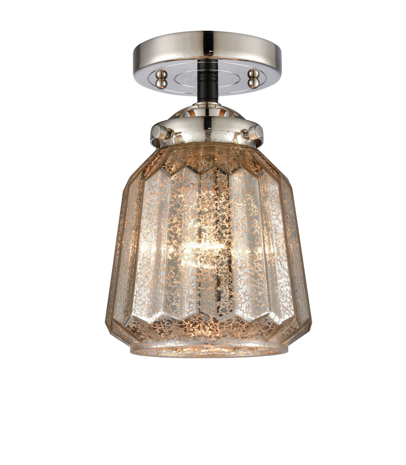 Innovations - 284-1C-BPN-G146 - One Light Semi-Flush Mount - Nouveau - Black Polished Nickel