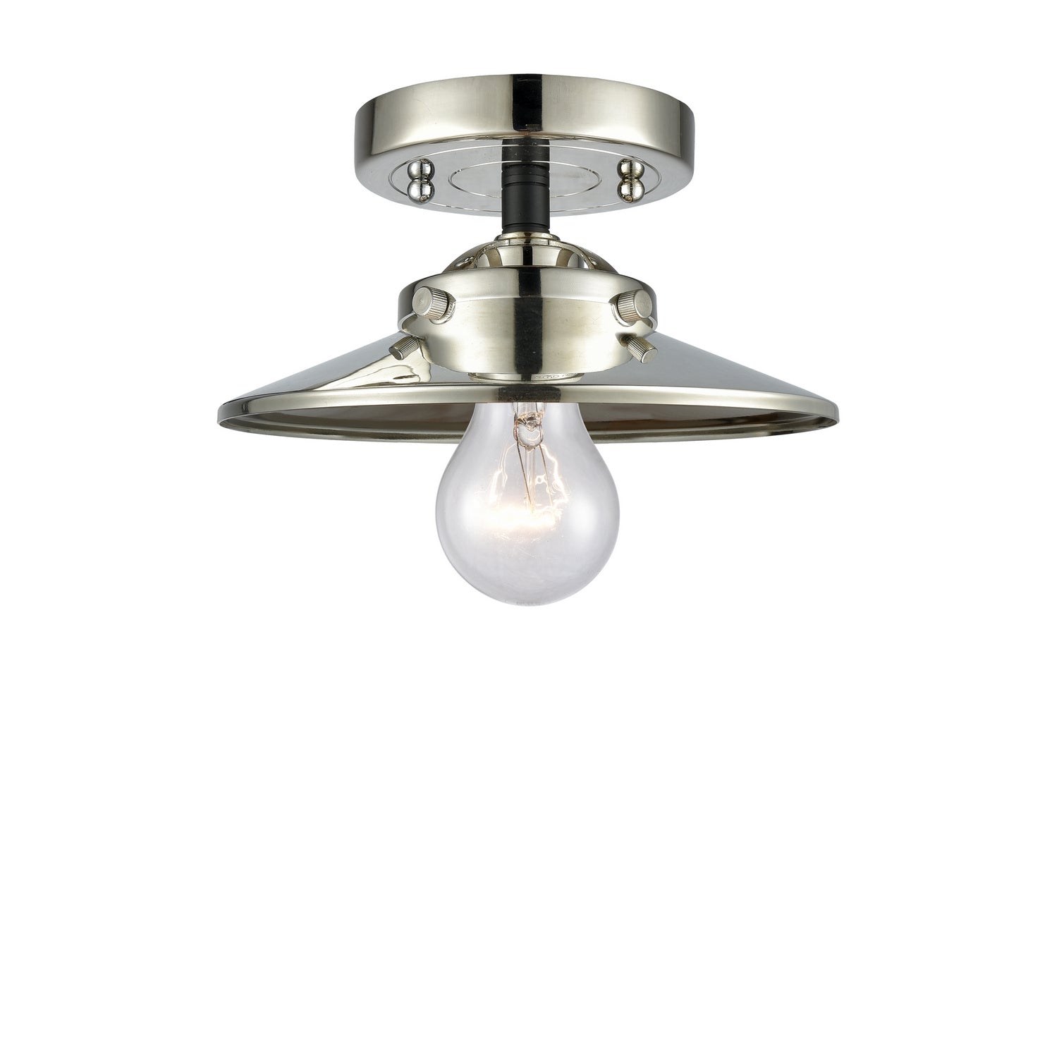 Innovations - 284-1C-BPN-M1-PN - One Light Semi-Flush Mount - Nouveau - Black Polished Nickel