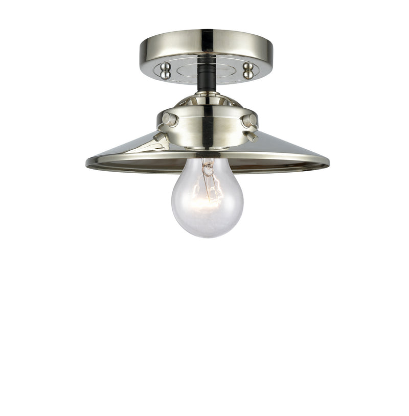 Innovations - 284-1C-BPN-M1-PN - One Light Semi-Flush Mount - Nouveau - Black Polished Nickel