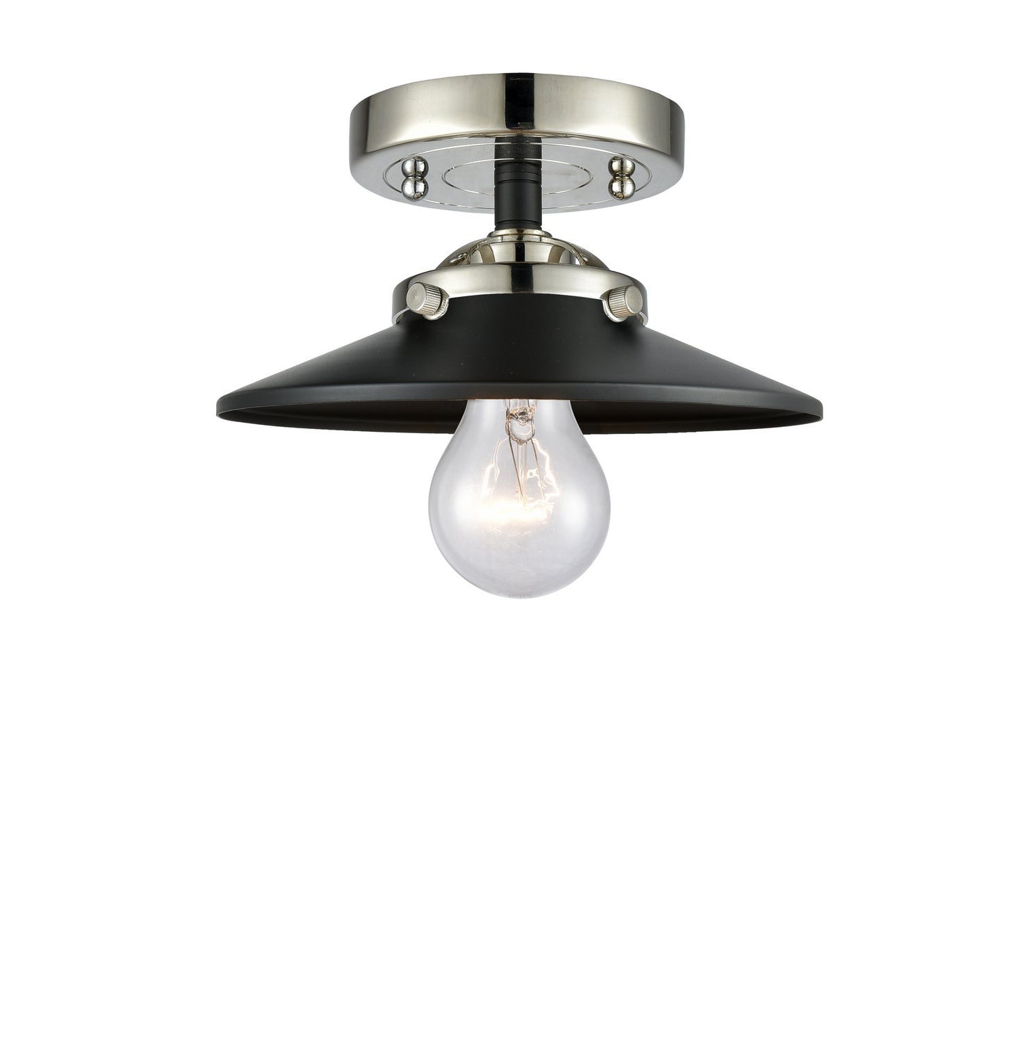 Innovations - 284-1C-BPN-M6-BK - One Light Semi-Flush Mount - Nouveau - Black Polished Nickel