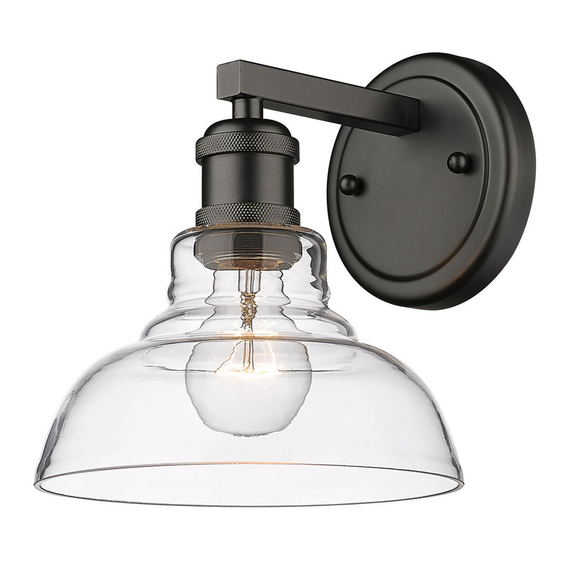 Golden - 0305-BA1 BLK-CLR - One Light Bath Vanity - Carver - Matte Black