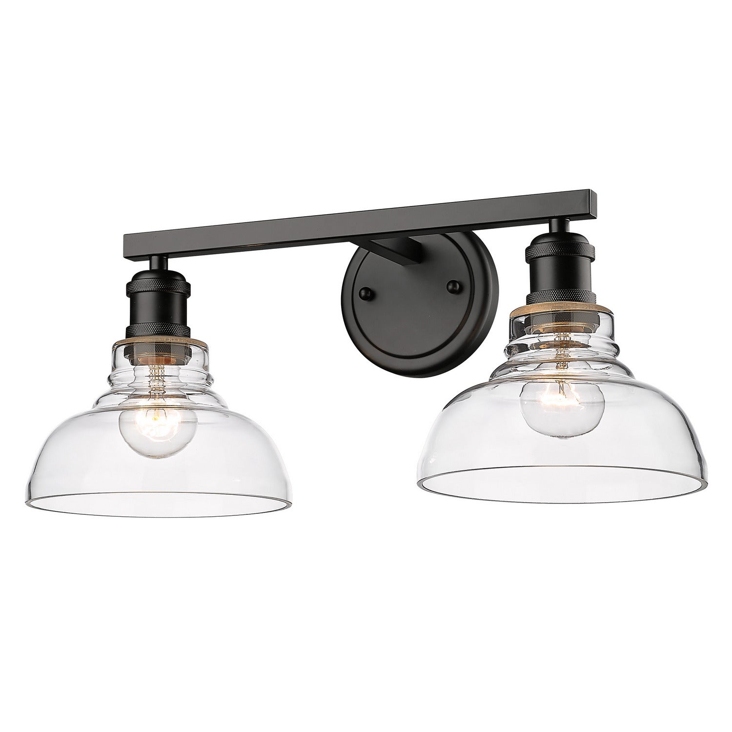 Golden - 0305-BA2 BLK-CLR - Two Light Bath Vanity - Carver - Matte Black