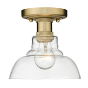 Golden - 0305-FM BCB-CLR - One Light Flush Mount - Carver - Brushed Champagne Bronze