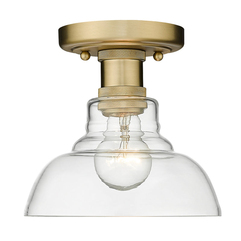 Golden - 0305-FM BCB-CLR - One Light Flush Mount - Carver - Brushed Champagne Bronze