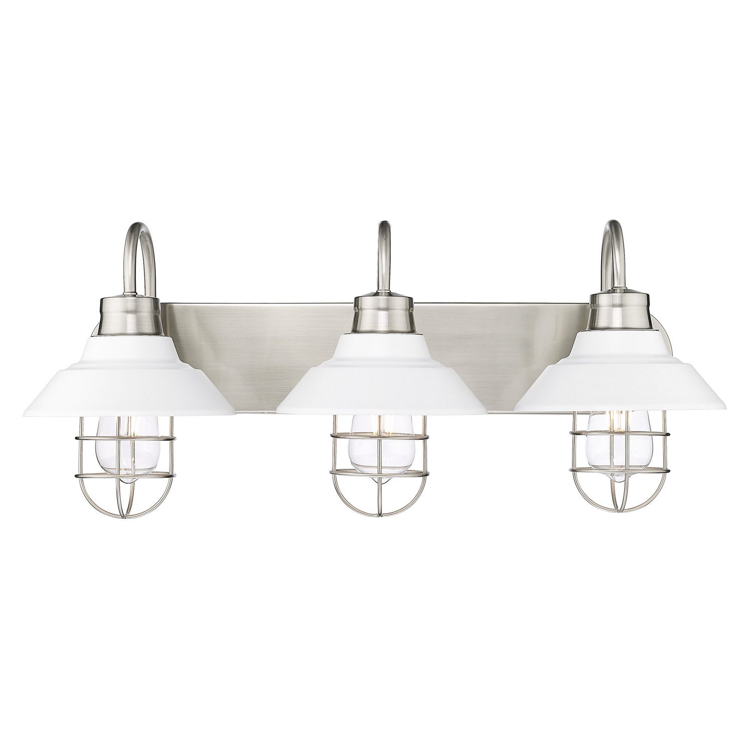 Golden - 3320-BA3 PW-WHT - Three Light Bath Vanity - Lana - Pewter