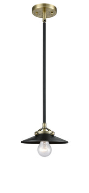 Innovations - 284-1S-BAB-M6-BK - One Light Mini Pendant - Nouveau - Black Antique Brass