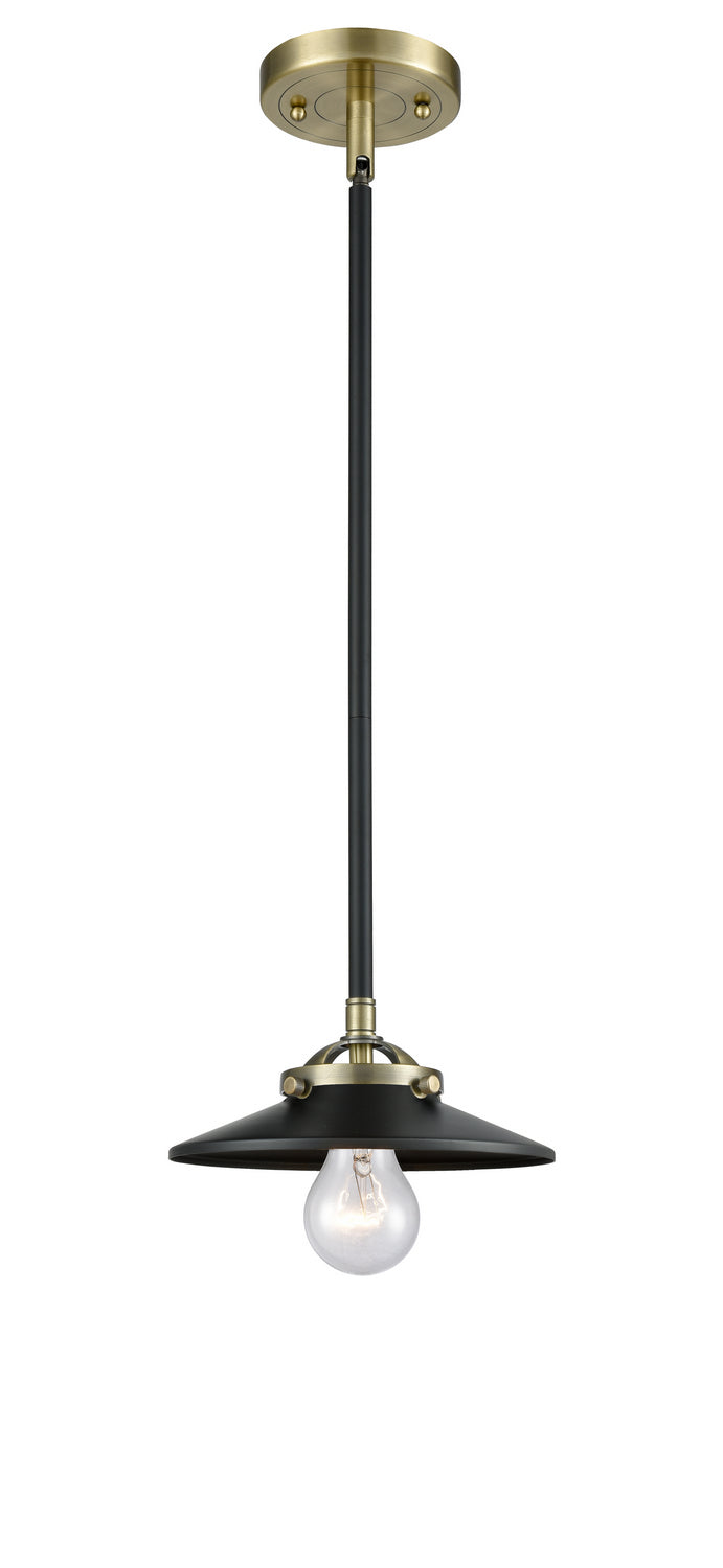Innovations - 284-1S-BAB-M6-BK - One Light Mini Pendant - Nouveau - Black Antique Brass