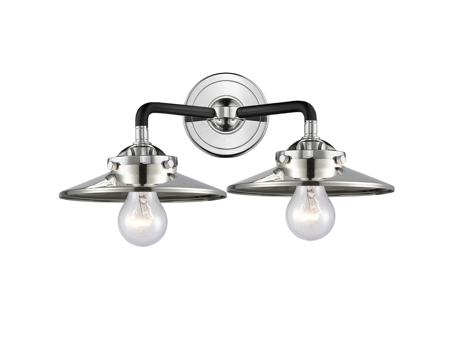 Innovations - 284-2W-BPN-M1-PN - Two Light Bath Vanity - Nouveau - Black Polished Nickel