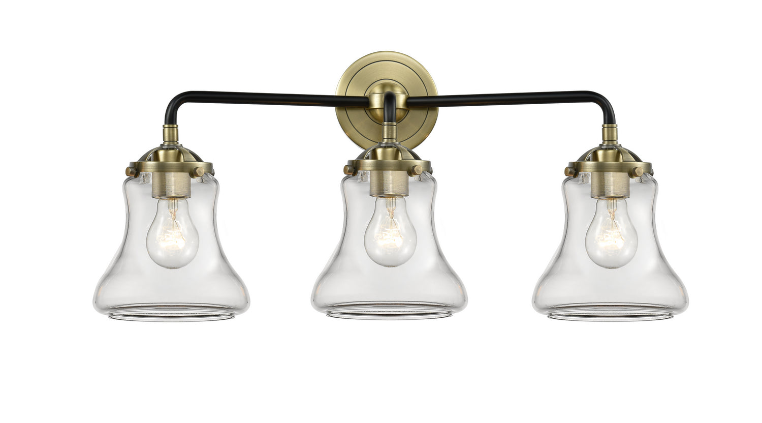 Innovations - 284-3W-BAB-G192 - Three Light Bath Vanity - Nouveau - Black Antique Brass