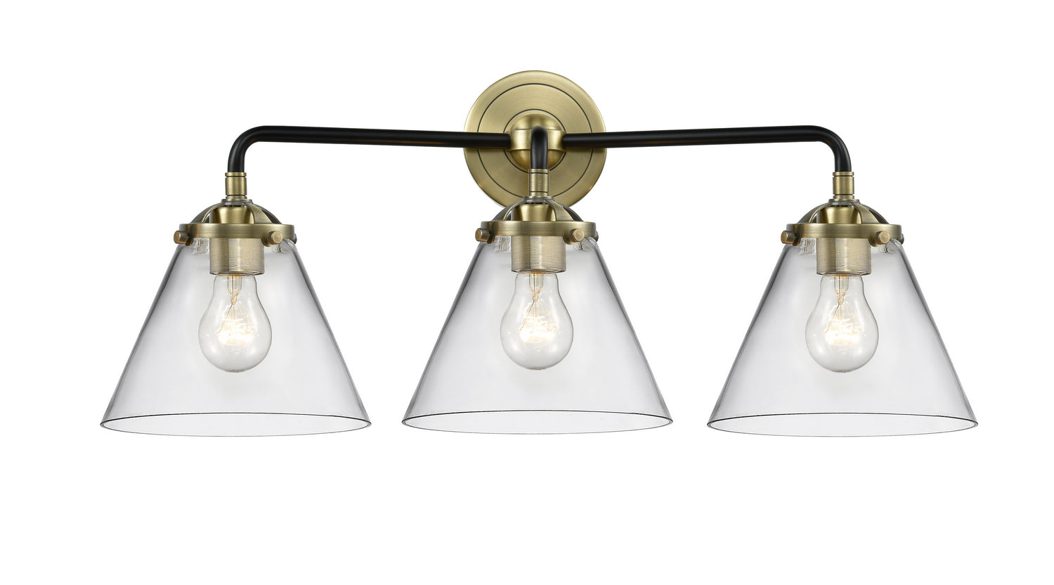 Innovations - 284-3W-BAB-G42 - Three Light Bath Vanity - Nouveau - Black Antique Brass