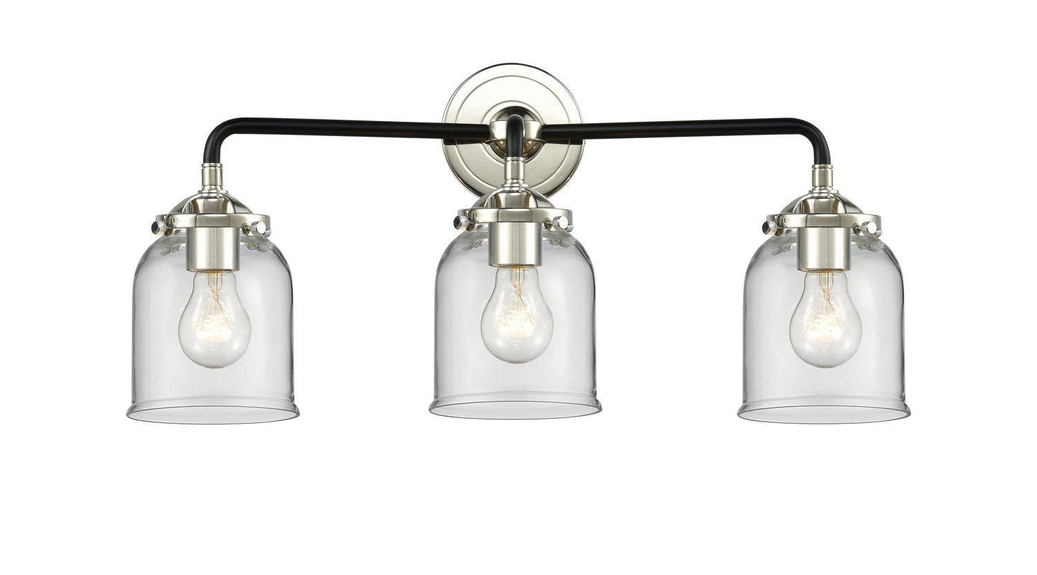 Innovations - 284-3W-BPN-G52 - Three Light Bath Vanity - Nouveau - Black Polished Nickel