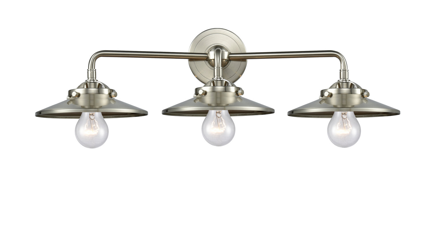 Innovations - 284-3W-SN-M2-SN - Three Light Bath Vanity - Nouveau - Brushed Satin Nickel